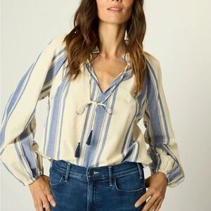 Natalie Martin Penny Blouse French stripe blue S NWT